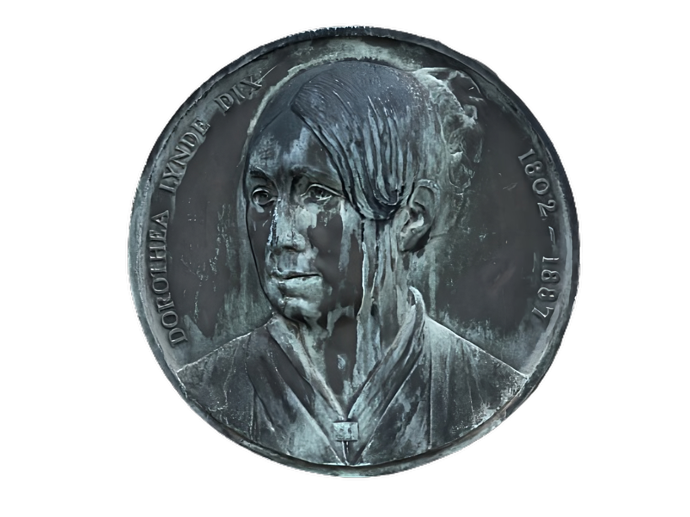 Dorothea Lynde Dix, bronze medallion bust, Royal Hospital, Mackinnon House, Edinburgh
